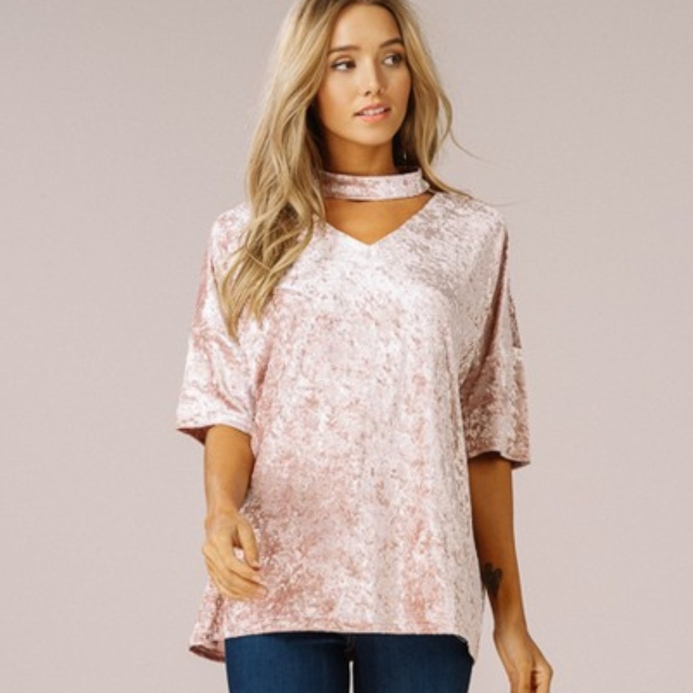 Boutique Velvet Choker Top